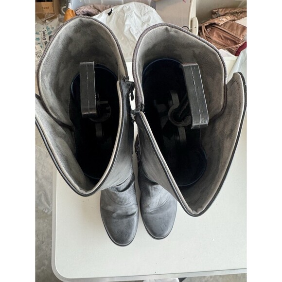 Patrizia Maxie knee high Tall Riding  boots shoe size 10 M gray faux leather - Picture 3 of 7